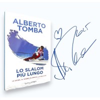 Libro Lo slalom pi lungo autografato da Alberto Tomba