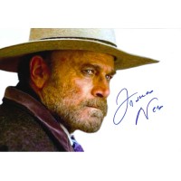 Autografo Franco Nero fotografia a colori in primo piano con cappello 