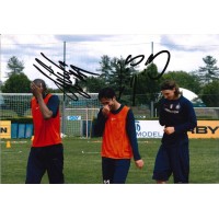 Autografi Patrick Vieira e Luis Jimnez su fotografia a colori inter