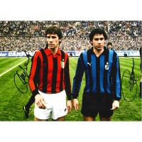 Autografo Franco Baresi e Giuseppe Baresi su fotografia inter e milan